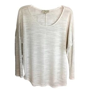 Olive & Oak | Winter White Marled Long Dolman Sleeve Sweater, Large
